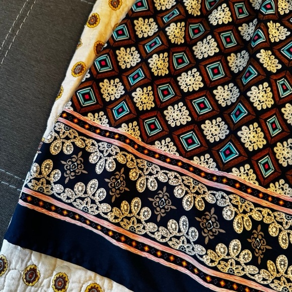 One Clothing Geometric Boho Cinched Waist Mini Dress: Medium - Picture 6 of 14